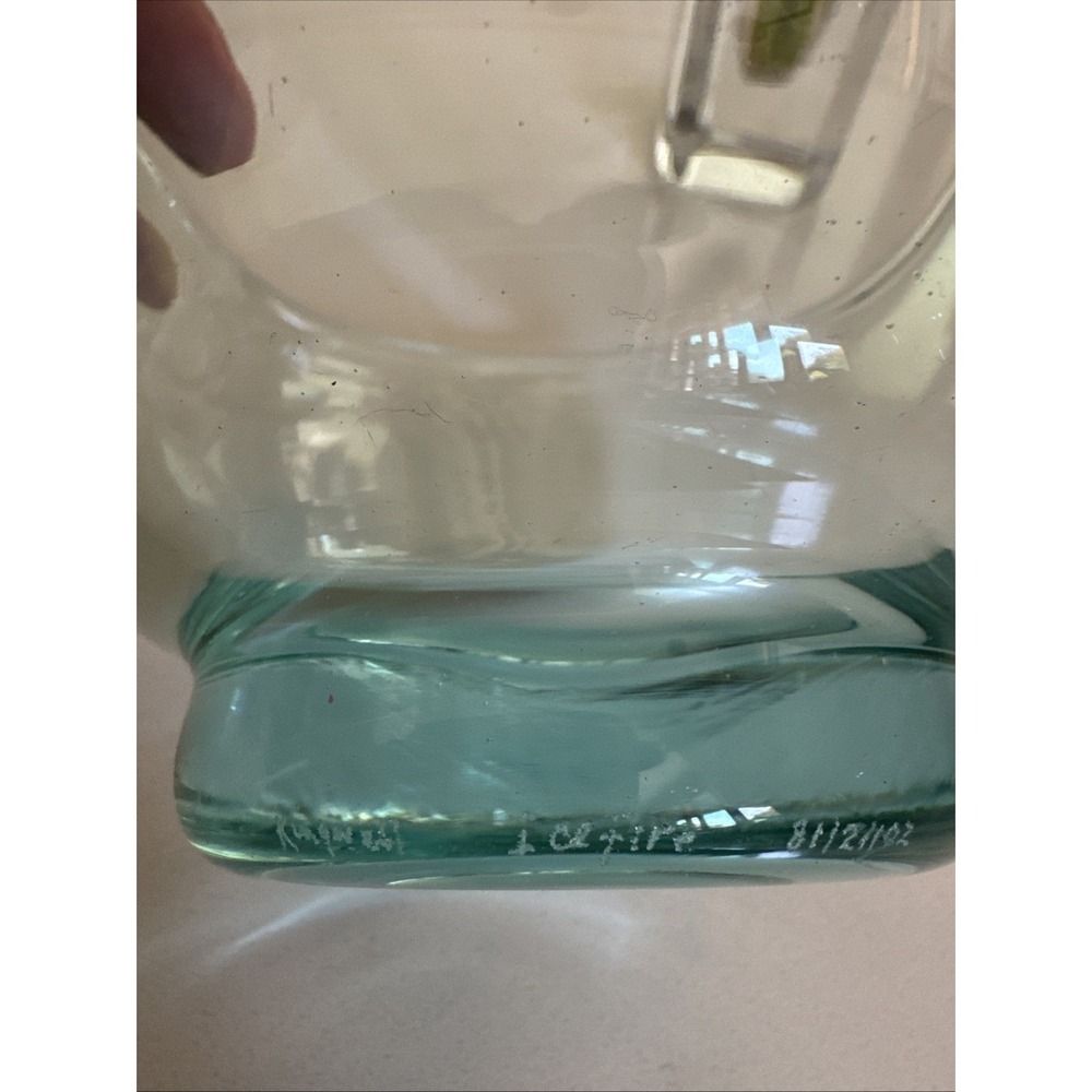 Vintage Handblown Art Glass Bowl Signed James Kingwell Icefire Studios Green - Picture 5 of 7